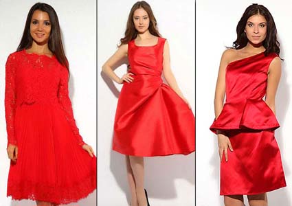 ярко-красные платья для выпускного вечера 2015